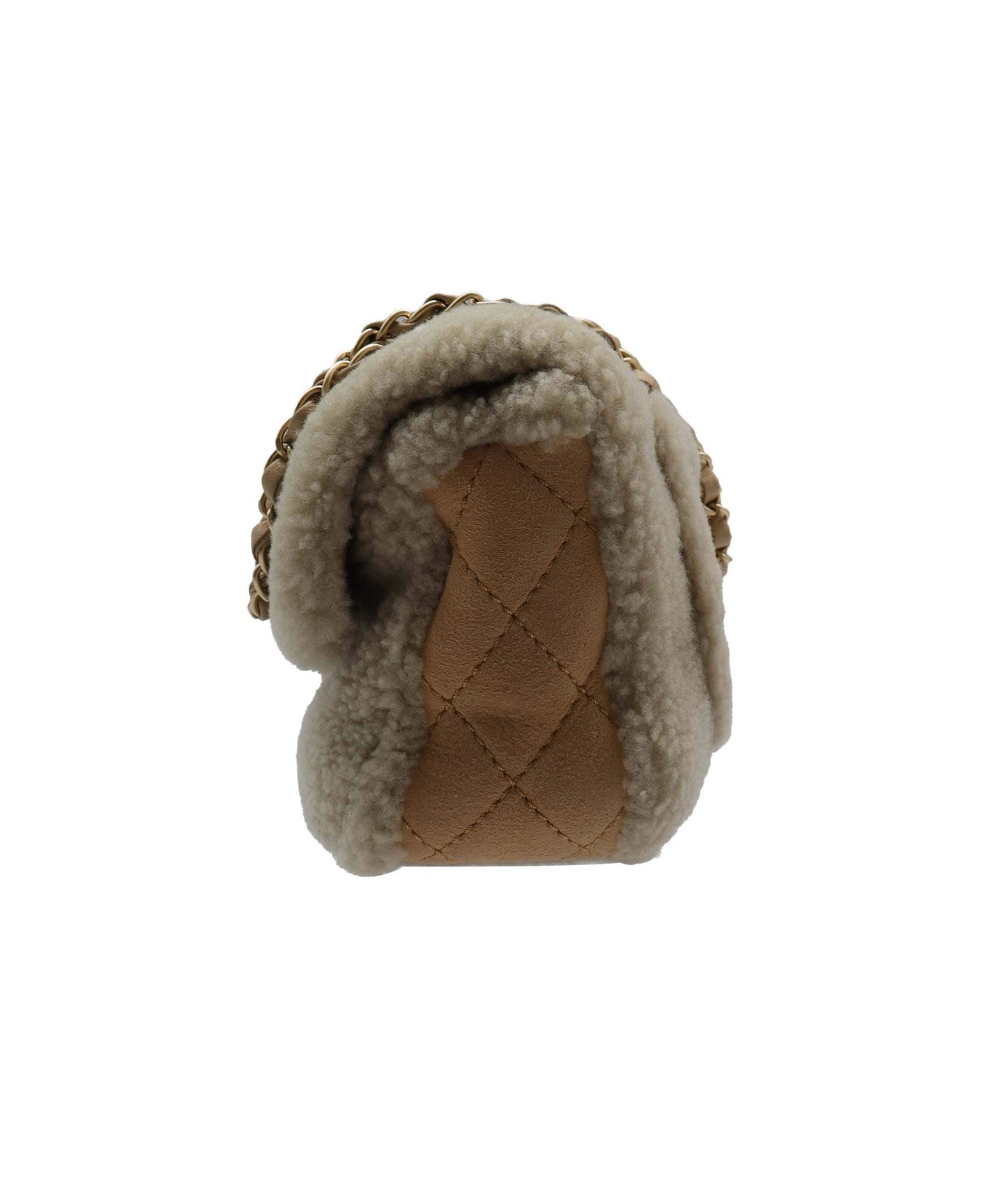 Chanel Flap Shearling / Pearl Beige GHW #20 SKC1911