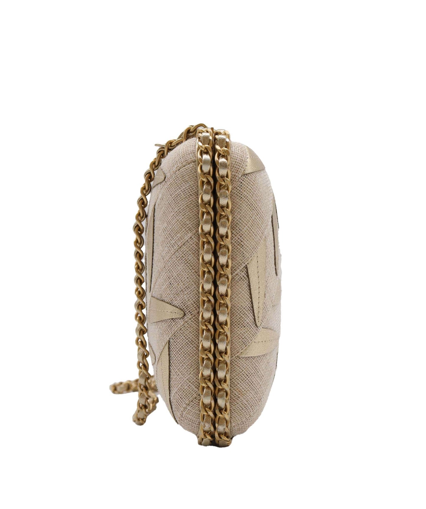 Chanel Greece Box Clutch Raffia with Leather- DXBS2771