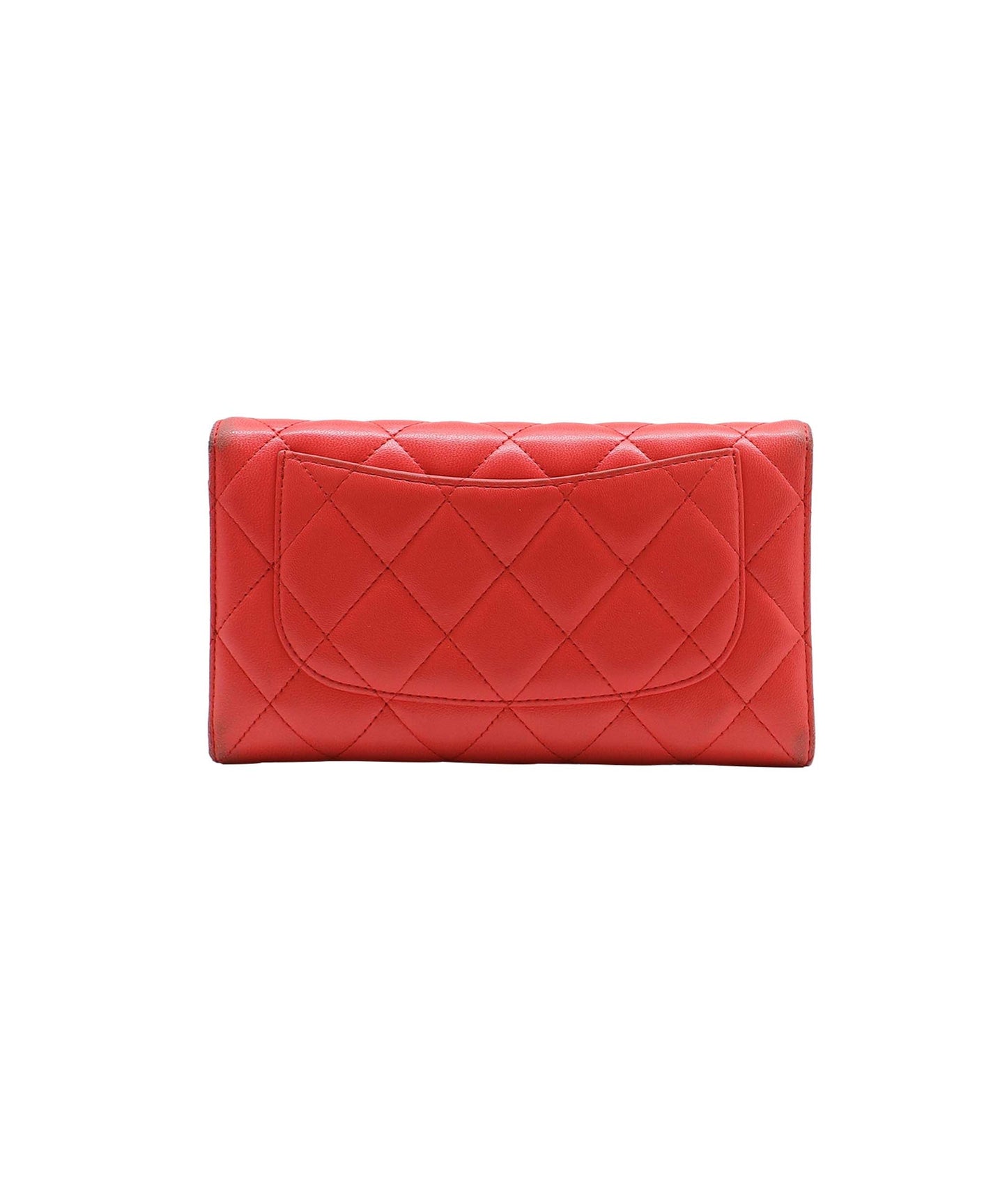 Chanel Long Wallet Red Lambskin #12  SKC1913