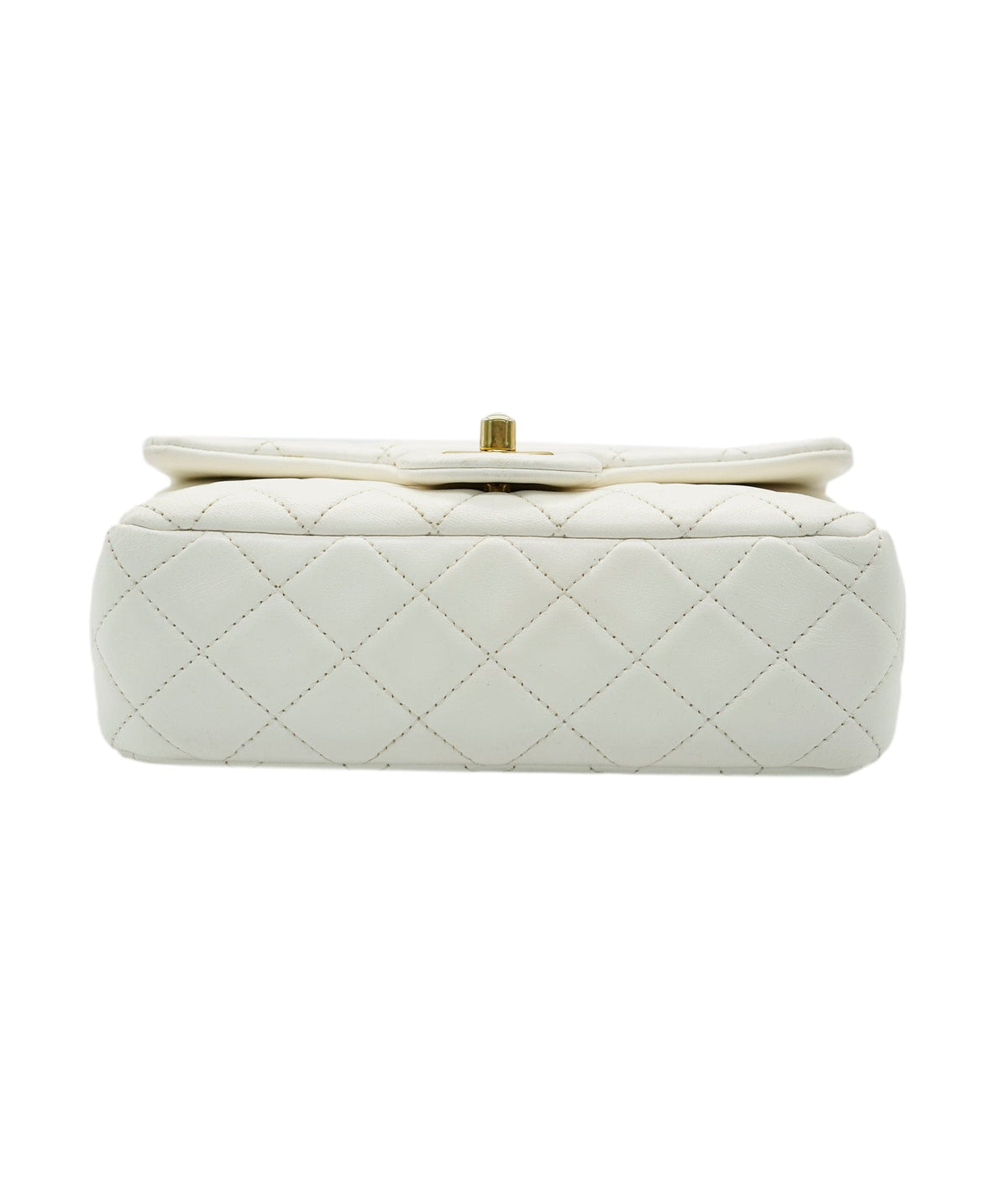 Chanel Mini Rectangle Flap White Lambskin Pearl Crush Matte GHW #31 DXBA0100