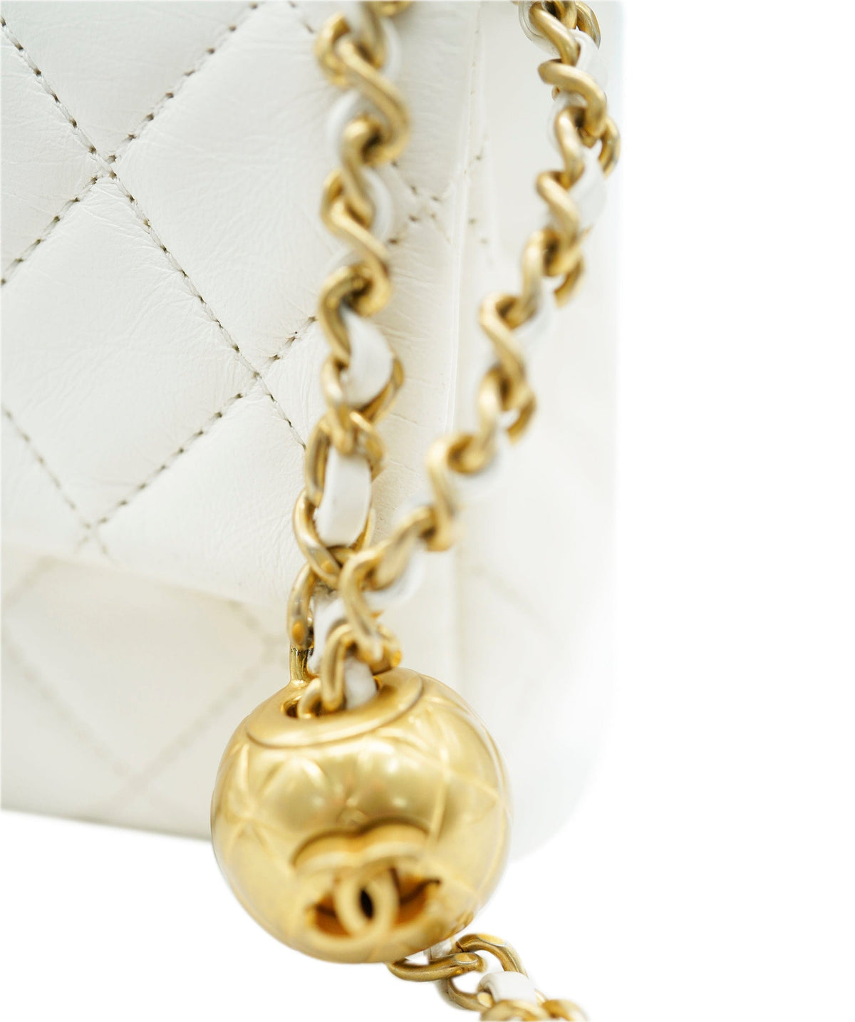 Chanel Mini Rectangle Flap White Lambskin Pearl Crush Matte GHW #31 DXBA0100