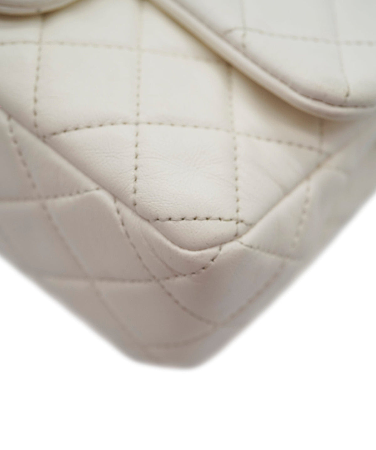 Chanel Mini Rectangle Flap White Lambskin Pearl Crush Matte GHW #31 DXBA0100