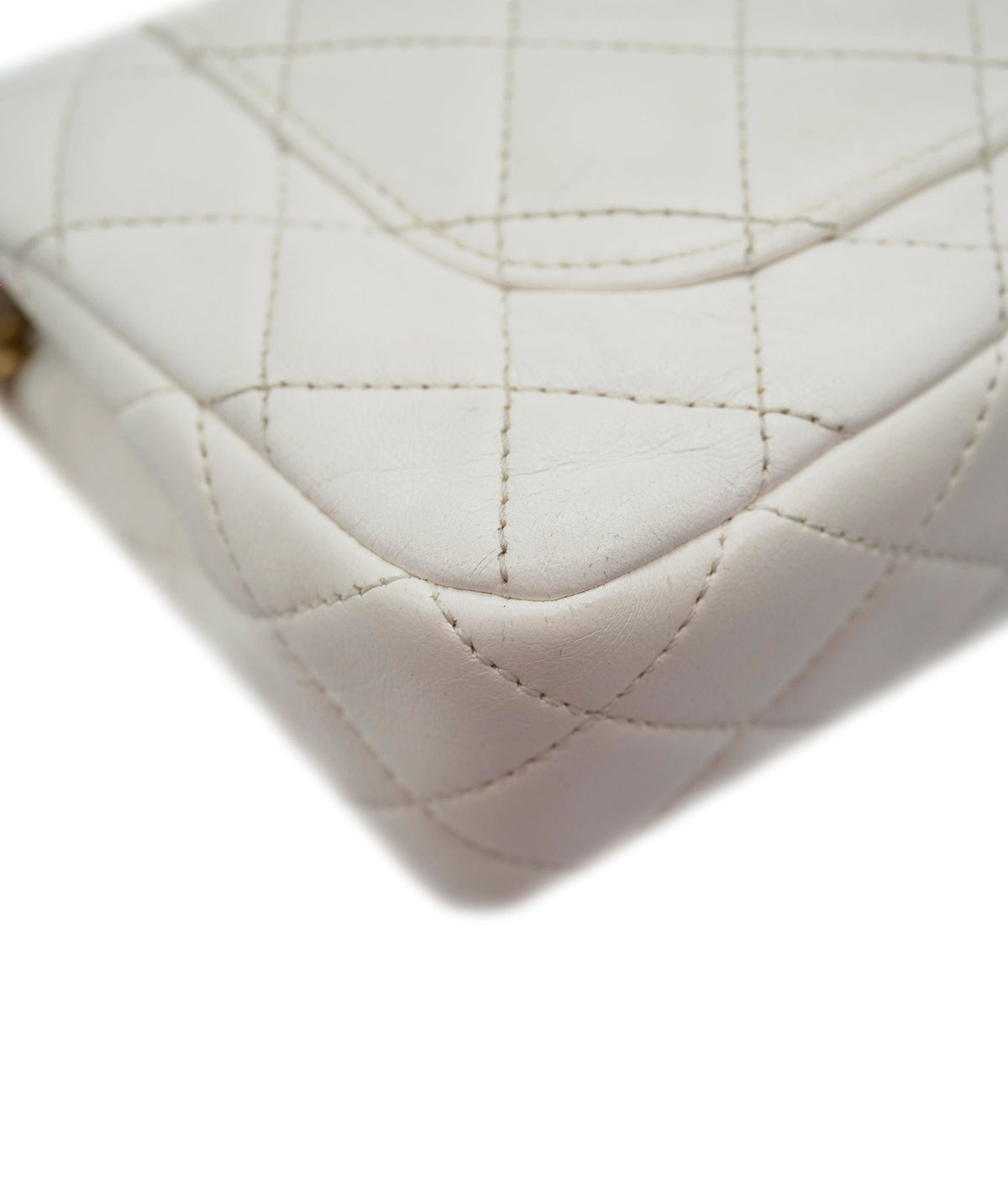Chanel Mini Rectangle Flap White Lambskin Pearl Crush Matte GHW #31 DXBA0100