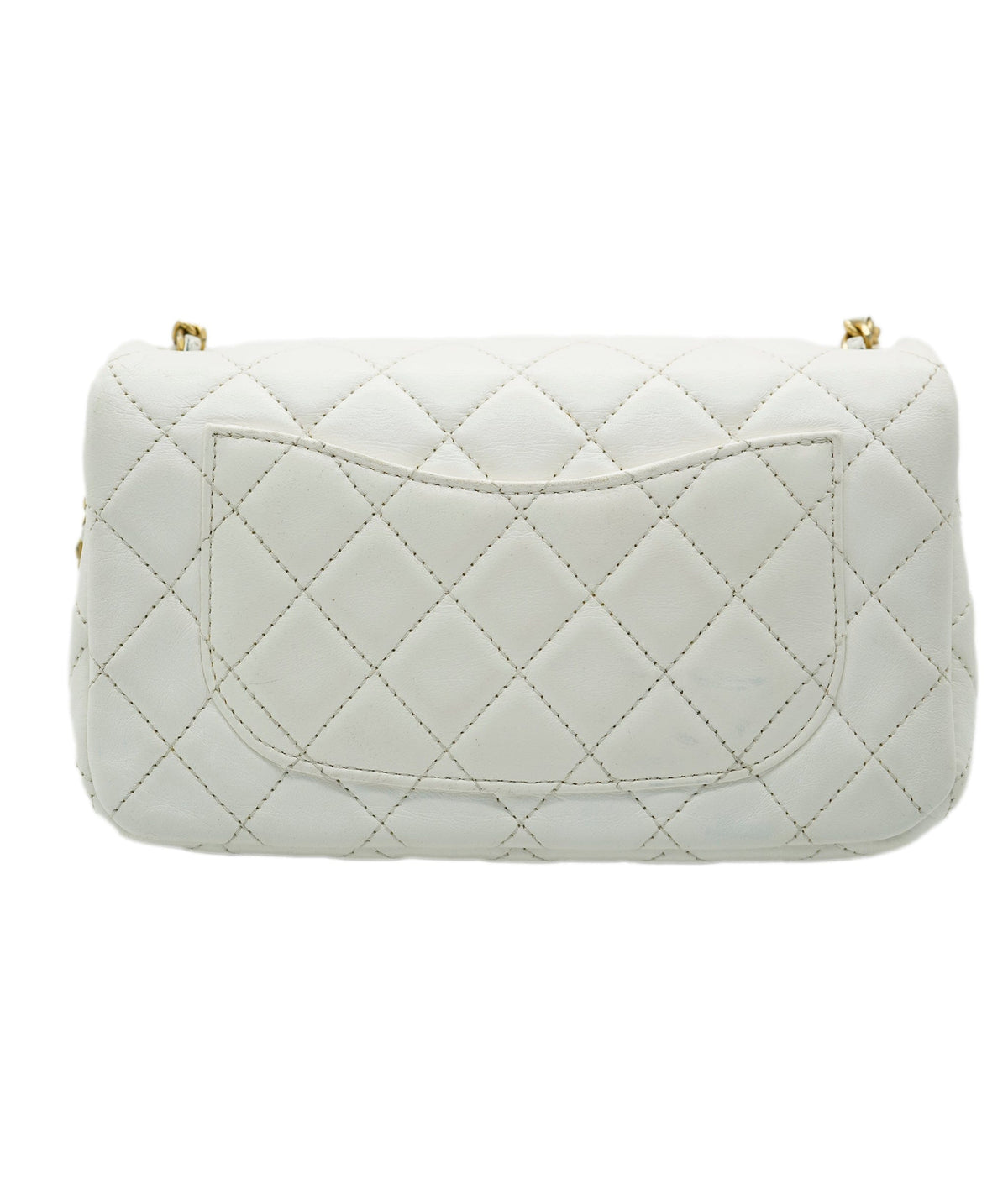 Chanel Mini Rectangle Flap White Lambskin Pearl Crush Matte GHW #31 DXBA0100