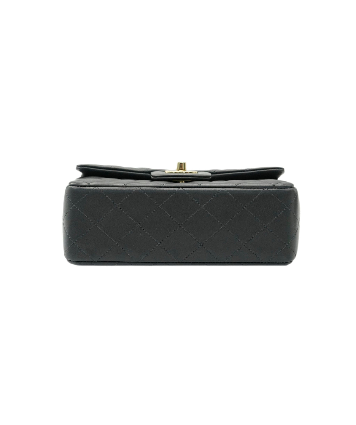 Chanel mini rectangle in dark grey champagne gold hardware AGL2555