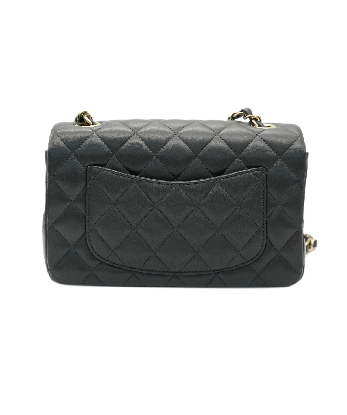 Chanel mini rectangle in dark grey champagne gold hardware AGL2555