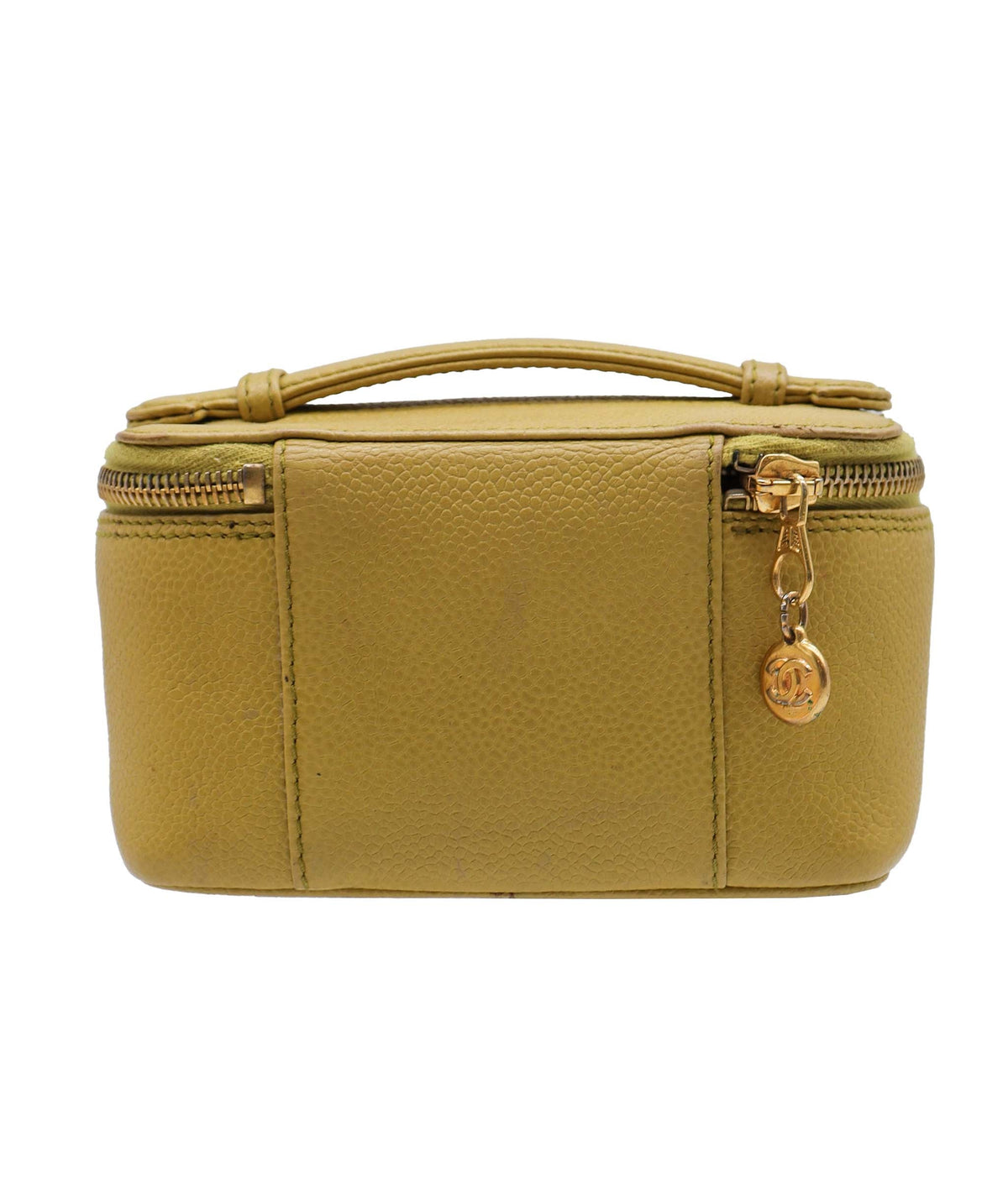 Chanel Mini Vanity w/ Mirror Caviar Yellow DXBS2363