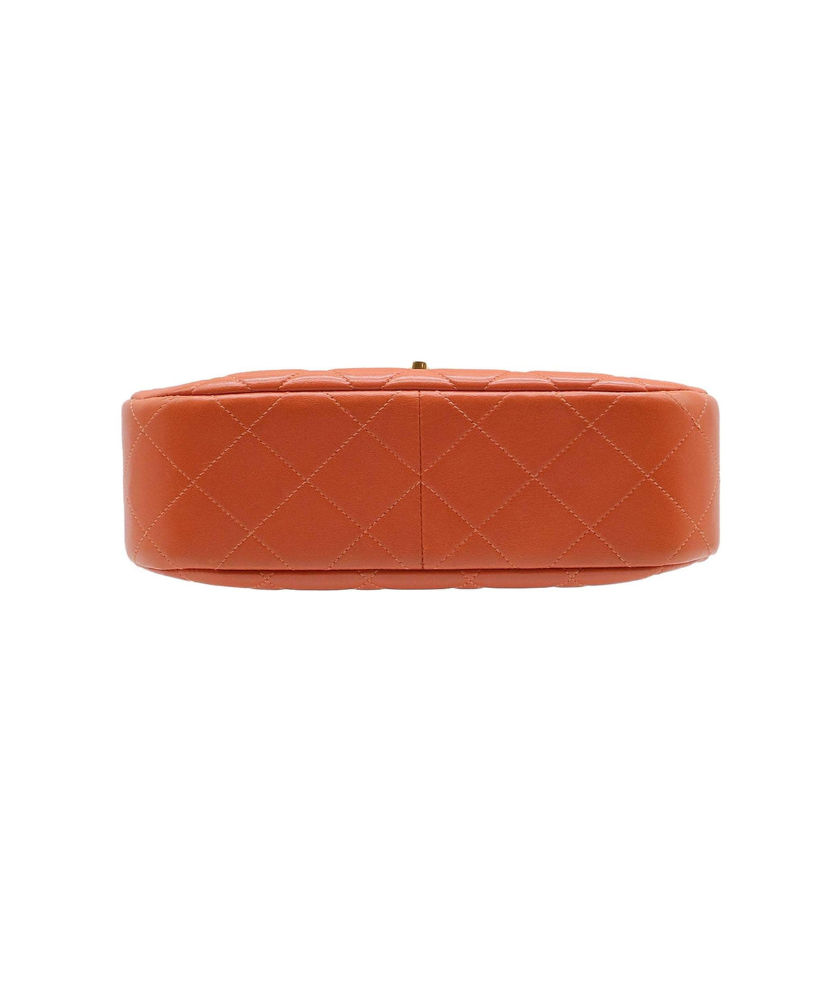 Chanel Orange Lambskin Rounded CC Double Chain Top Handle Bag GHW 48277 DXBK0353