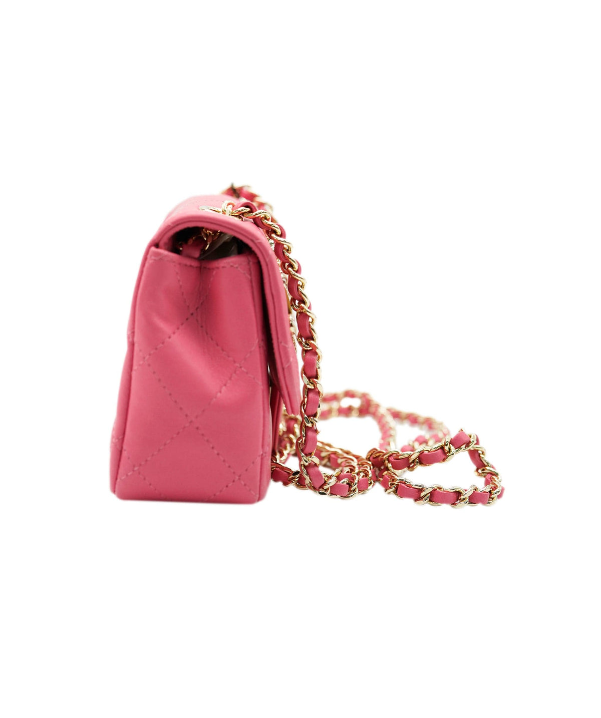 Chanel Pink Lambskin "V for Victory" Crystal Embellished Extra Mini Rectangle Flap ALC2052
