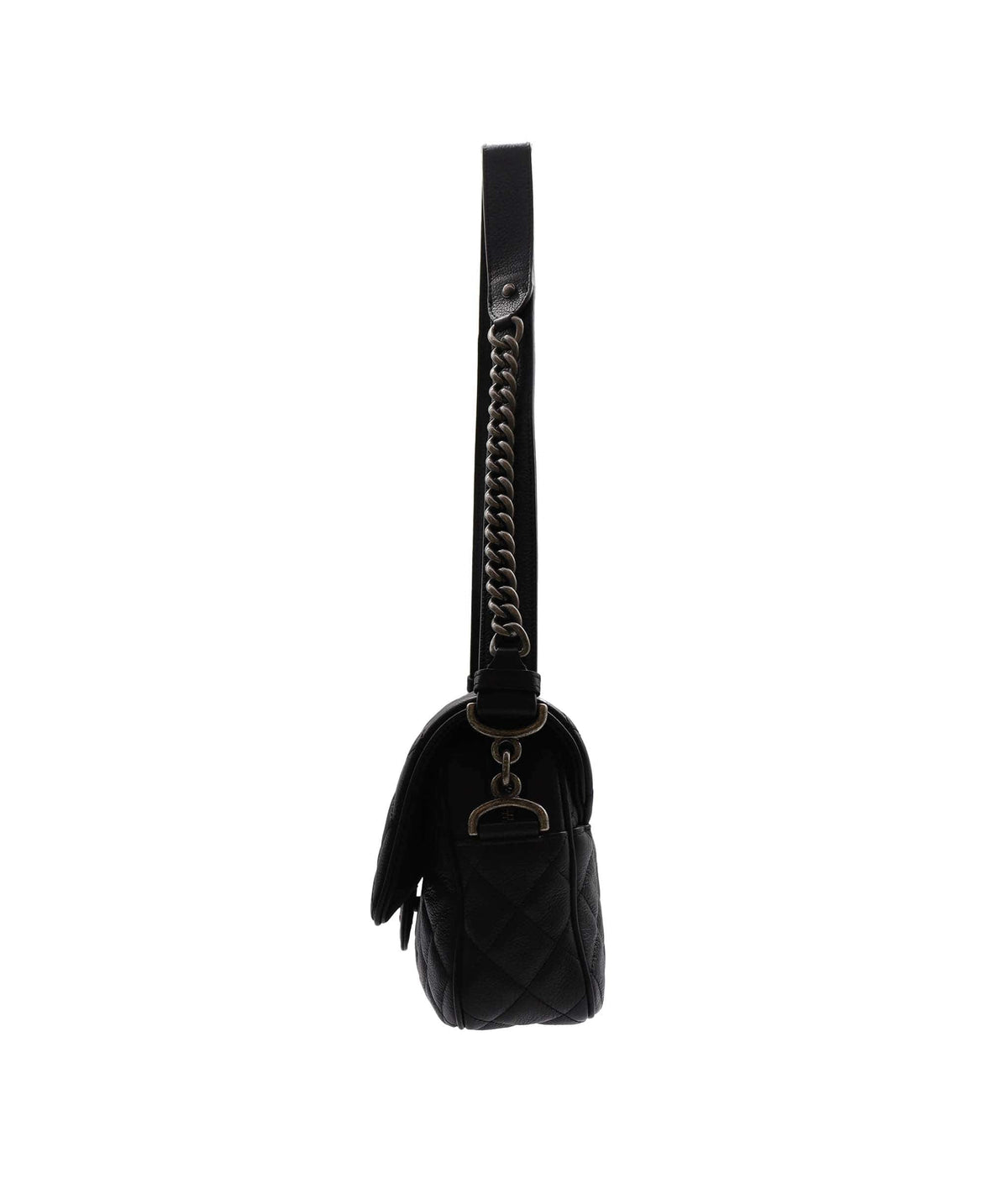 CHANEL QUILTED LEATHER LARGE BLACK CAVIAR CASUAL ROCK FLAP BAG RJC4442