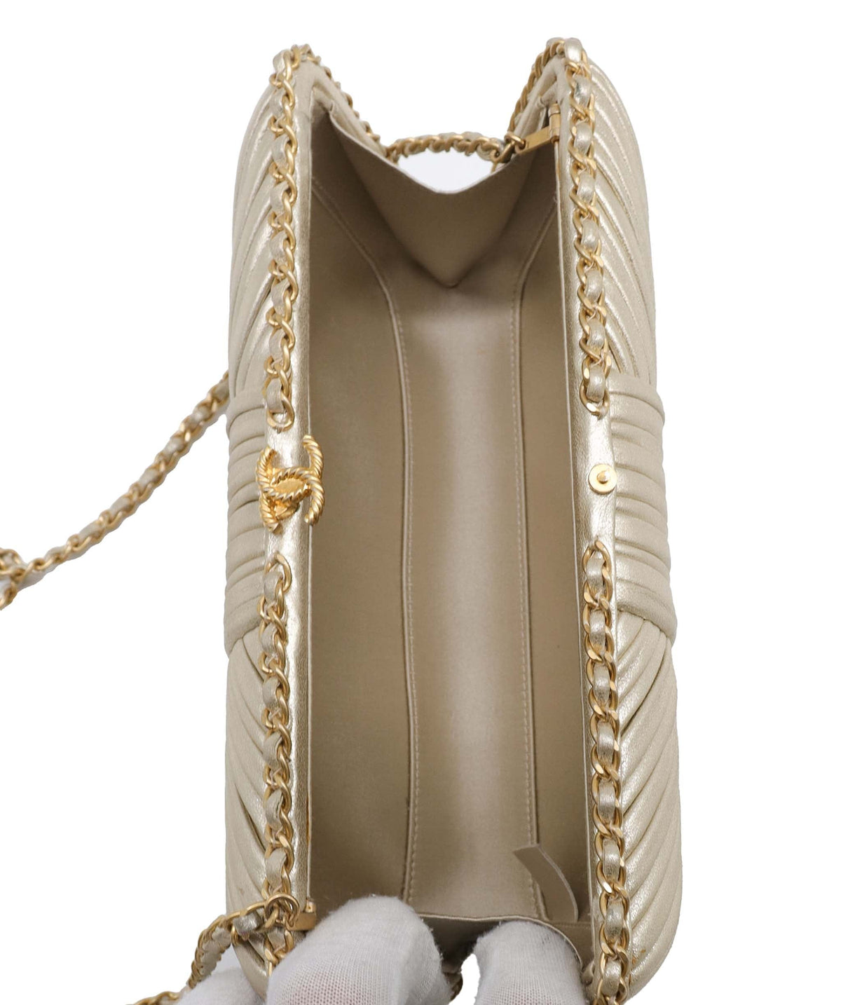 Chanel Ruched Metallic Evening Clutch - DXBS2772