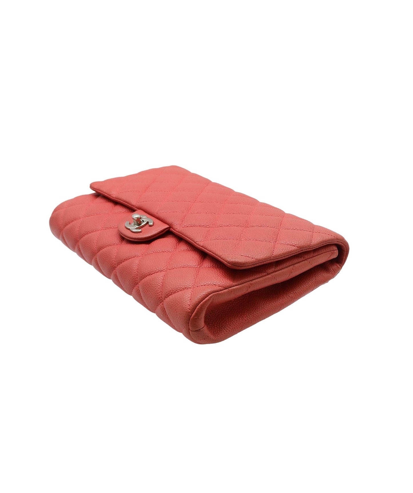 Chanel Shoulder Clutch Red Caviar SHW #18  SKC1912