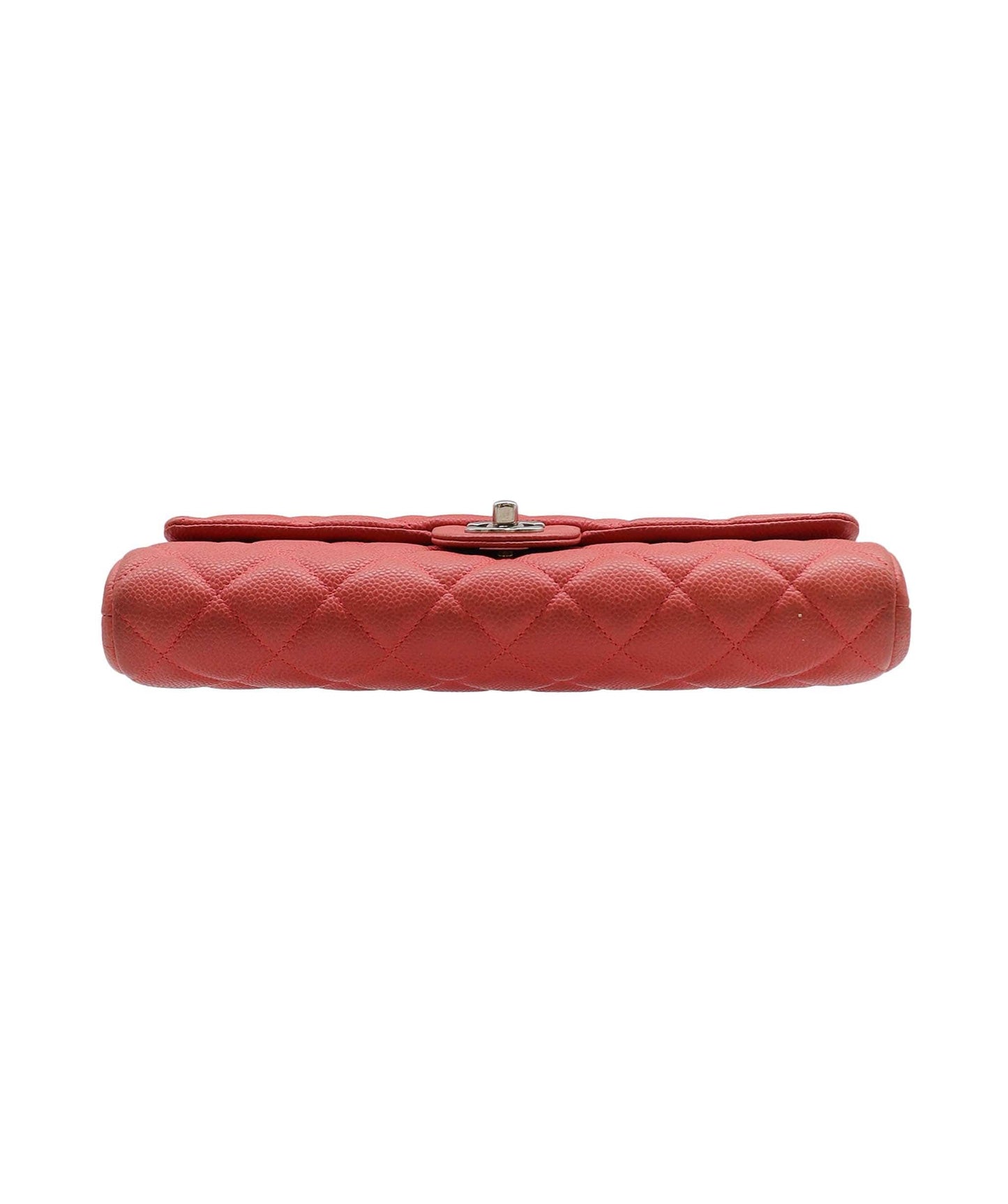 Chanel Shoulder Clutch Red Caviar SHW #18  SKC1912