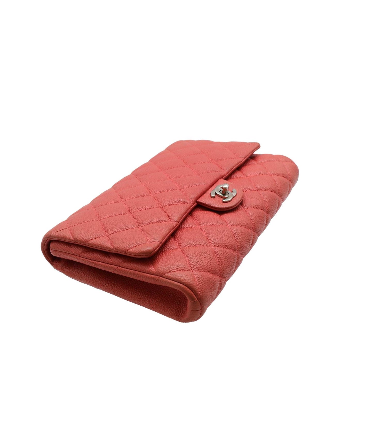 Chanel Shoulder Clutch Red Caviar SHW #18  SKC1912
