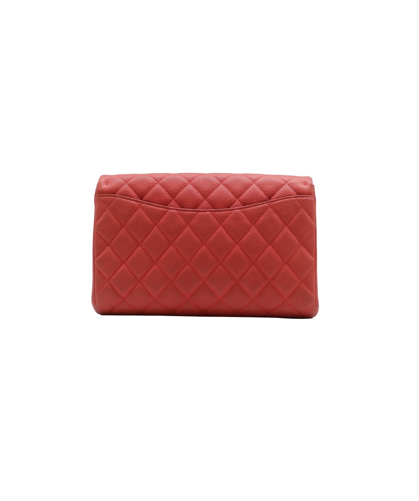 Chanel Shoulder Clutch Red Caviar SHW #18  SKC1912