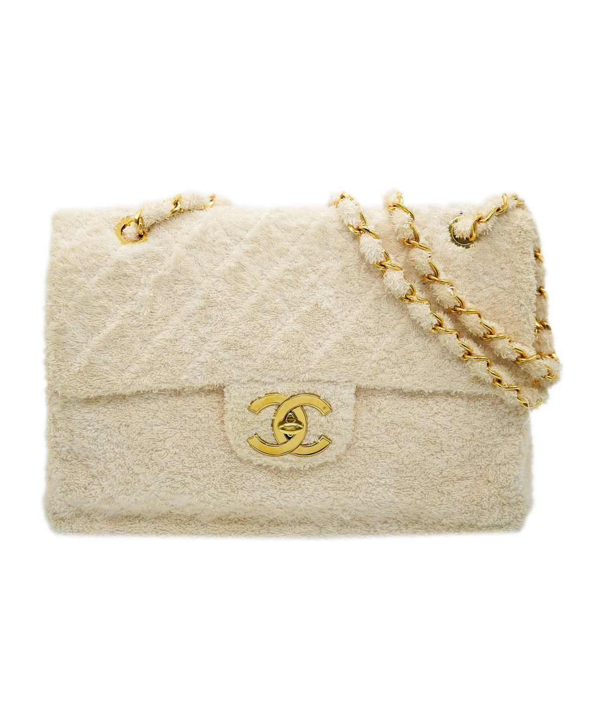 Chanel Super Rare CC Towelling Beige Maxi Bag ALL0914