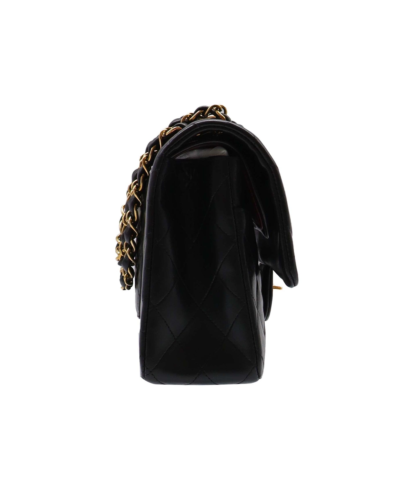 CHANEL VINTAGE CLASSIC FLAP MEDIUM CHAIN SHOULDER BAG BLACK LAMB SKIN 90258890 DXBS2878