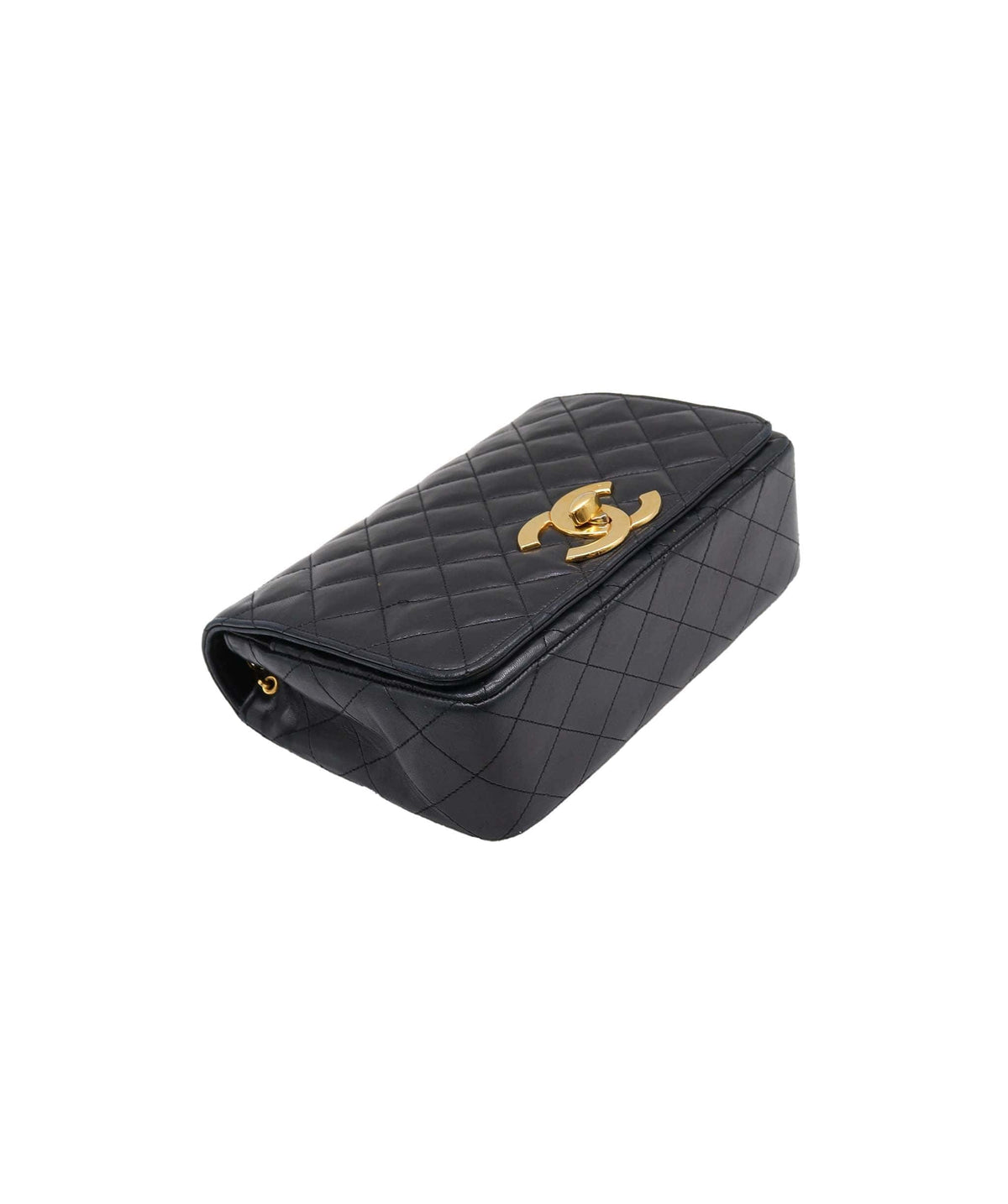 Chanel Vintage Full Flap XL CC Turnlock Black Lambskin GHW #0 DXBA0104
