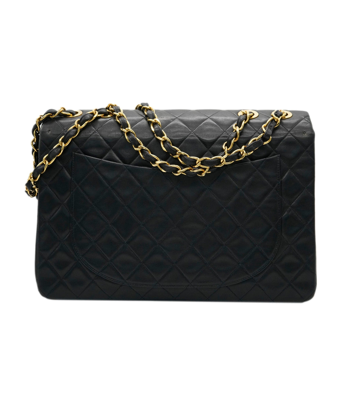 Chanel Vintage Mademoiselle XL CC Flap Black Lambskin GHW #03 DXBA0098