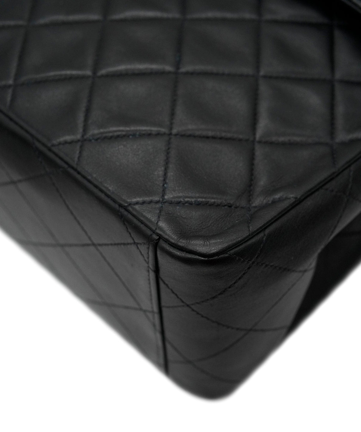Chanel Vintage Mademoiselle XL CC Flap Black Lambskin GHW #03 DXBA0098