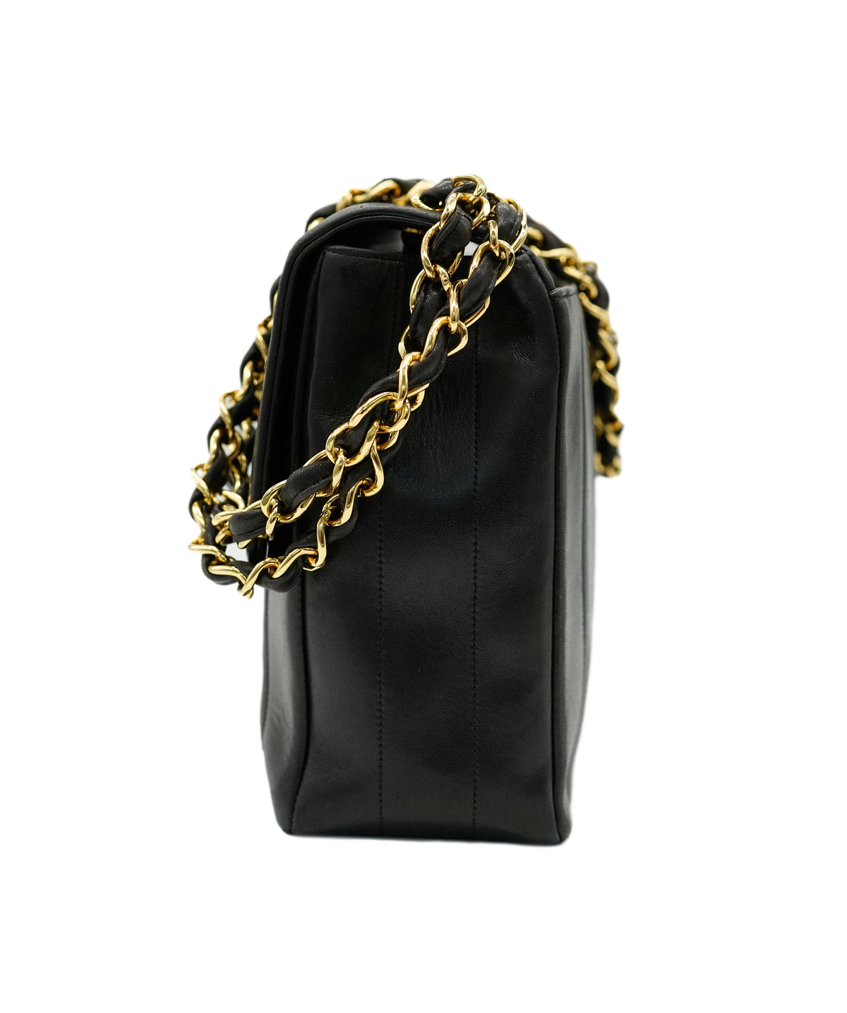Chanel Vintage Mademoiselle XL CC Flap Black Lambskin GHW #03 DXBA0099