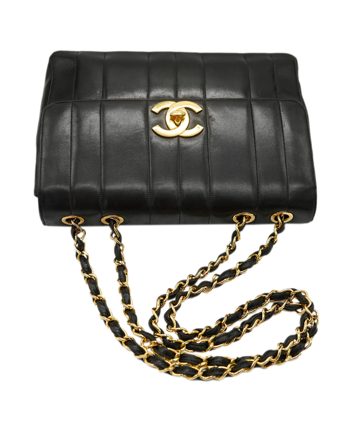 Chanel Vintage Mademoiselle XL CC Flap Black Lambskin GHW #03 DXBA0099
