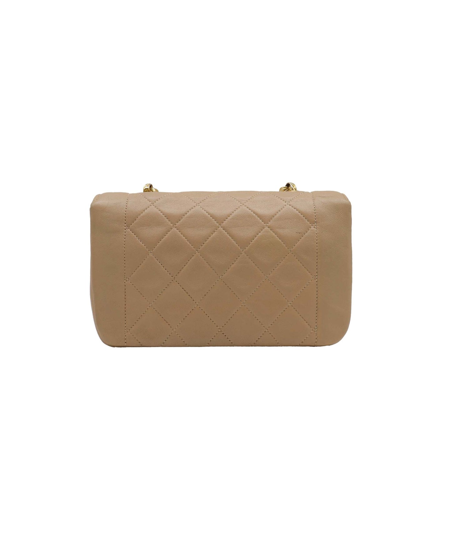 CHANEL VINTAGE MINI BIJOU CHAIN SHOULDER BAG BEIGE LAMB SKIN 90199509 DXBS3086