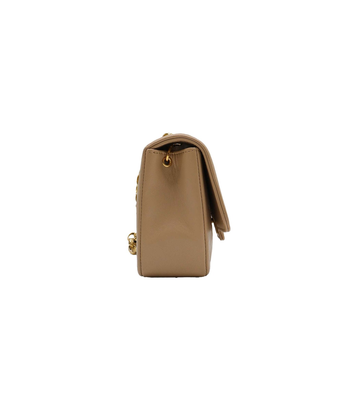 CHANEL VINTAGE MINI BIJOU CHAIN SHOULDER BAG BEIGE LAMB SKIN 90199509 DXBS3086