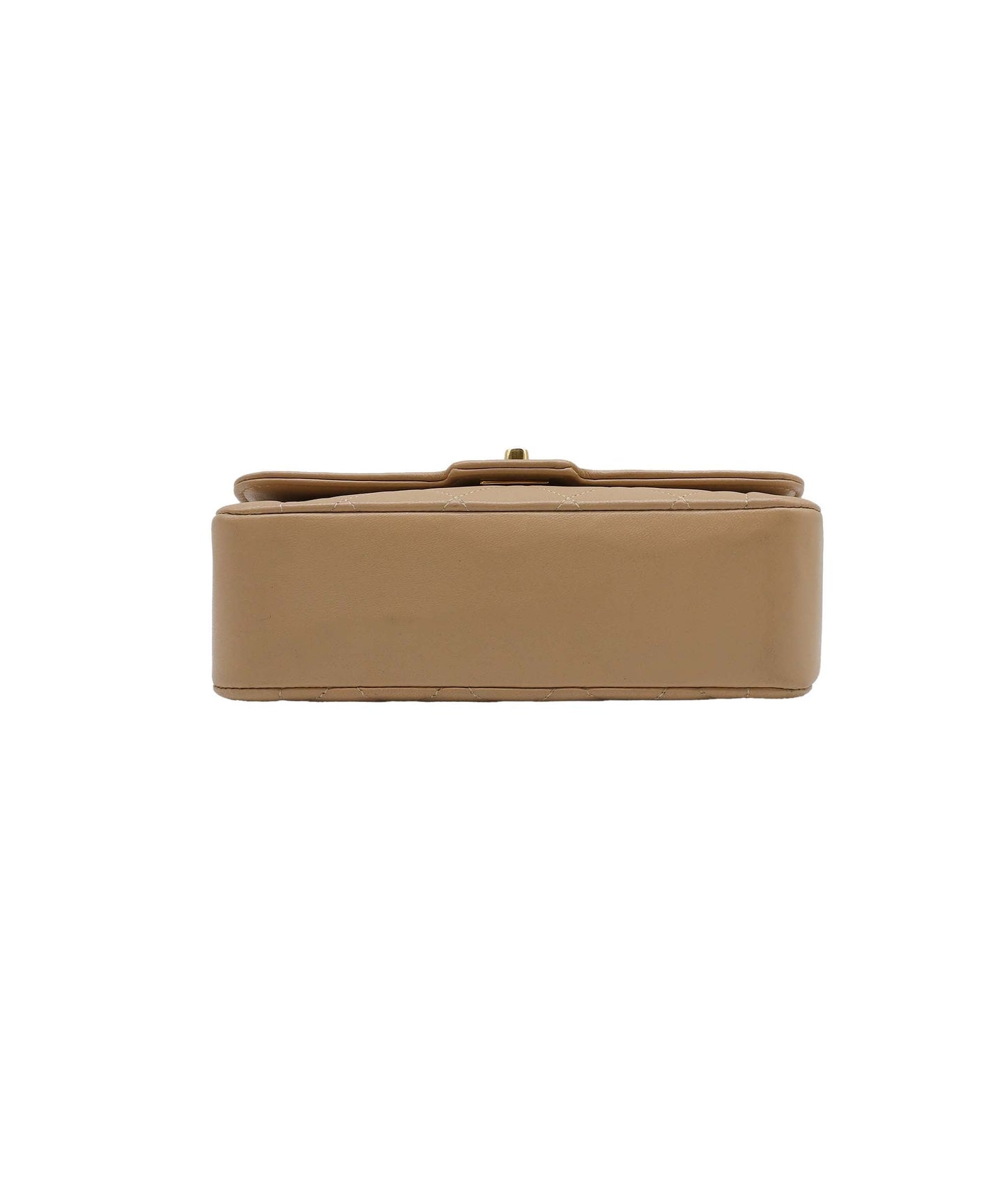 CHANEL VINTAGE MINI BIJOU CHAIN SHOULDER BAG BEIGE LAMB SKIN 90199509 DXBS3086