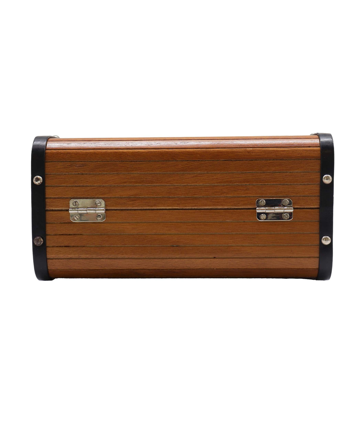 CHANEL VINTAGE WOOD VANITY HAND BAG WOOD LEATHER BROWN 90241772 DXBS2292