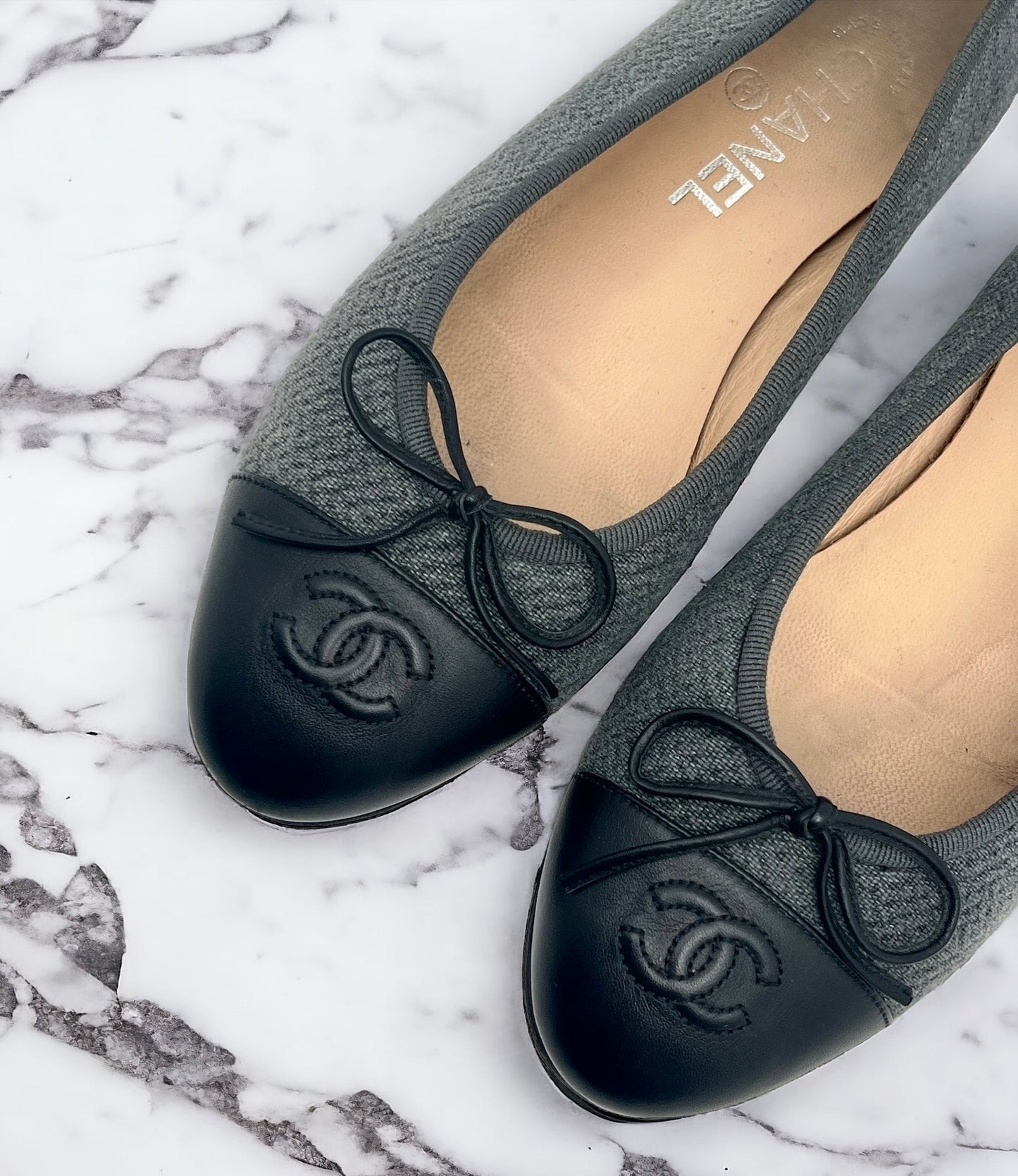 Chanel Ballerines Gris 36,5