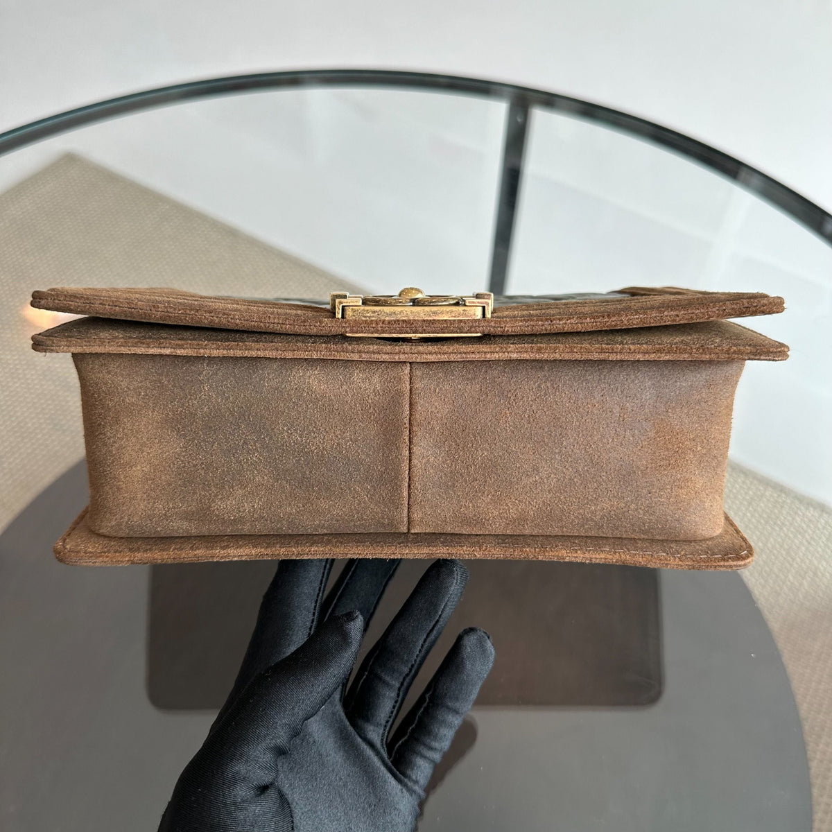 Boy Calfskin Old Medium 25CM Limited Edition Leboy Green Brown No 18