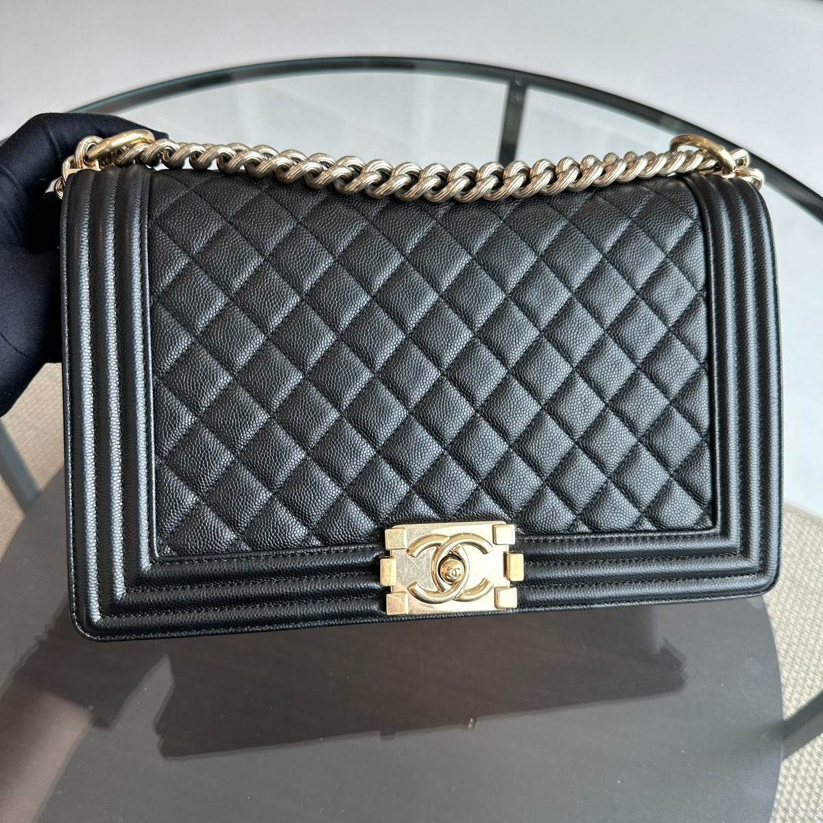 Boy Caviar New Medium 28CM Leboy Black GHW No 23