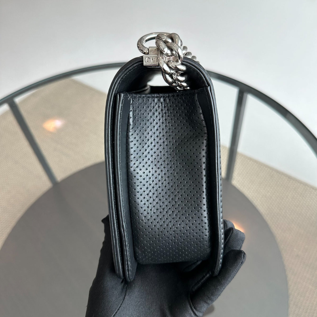 Boy New Medium 28CM Lambskin Leboy Black SHW No 19