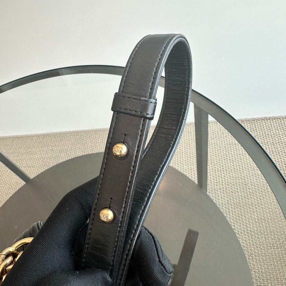 Boy Old Medium 25CM Lambskin Leboy Black GHW No 19