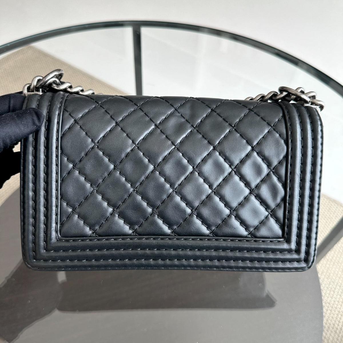 Boy Old Medium 25CM Stitched Quilted Leboy Black RSHW No 18