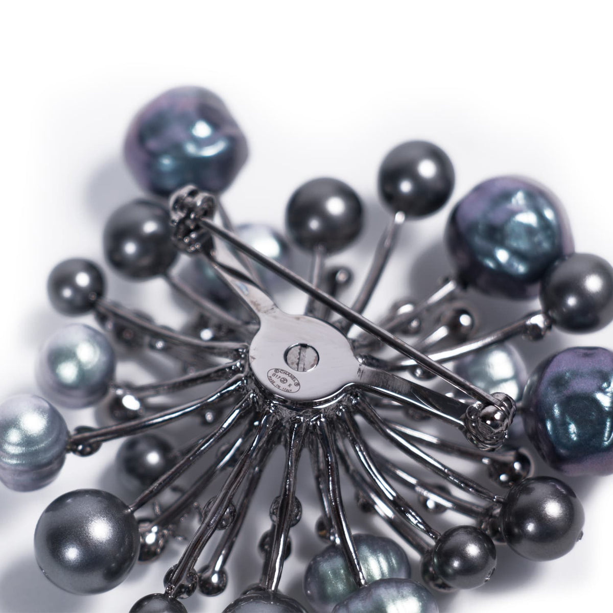 Chanel Gunmetal Crystal Brooch