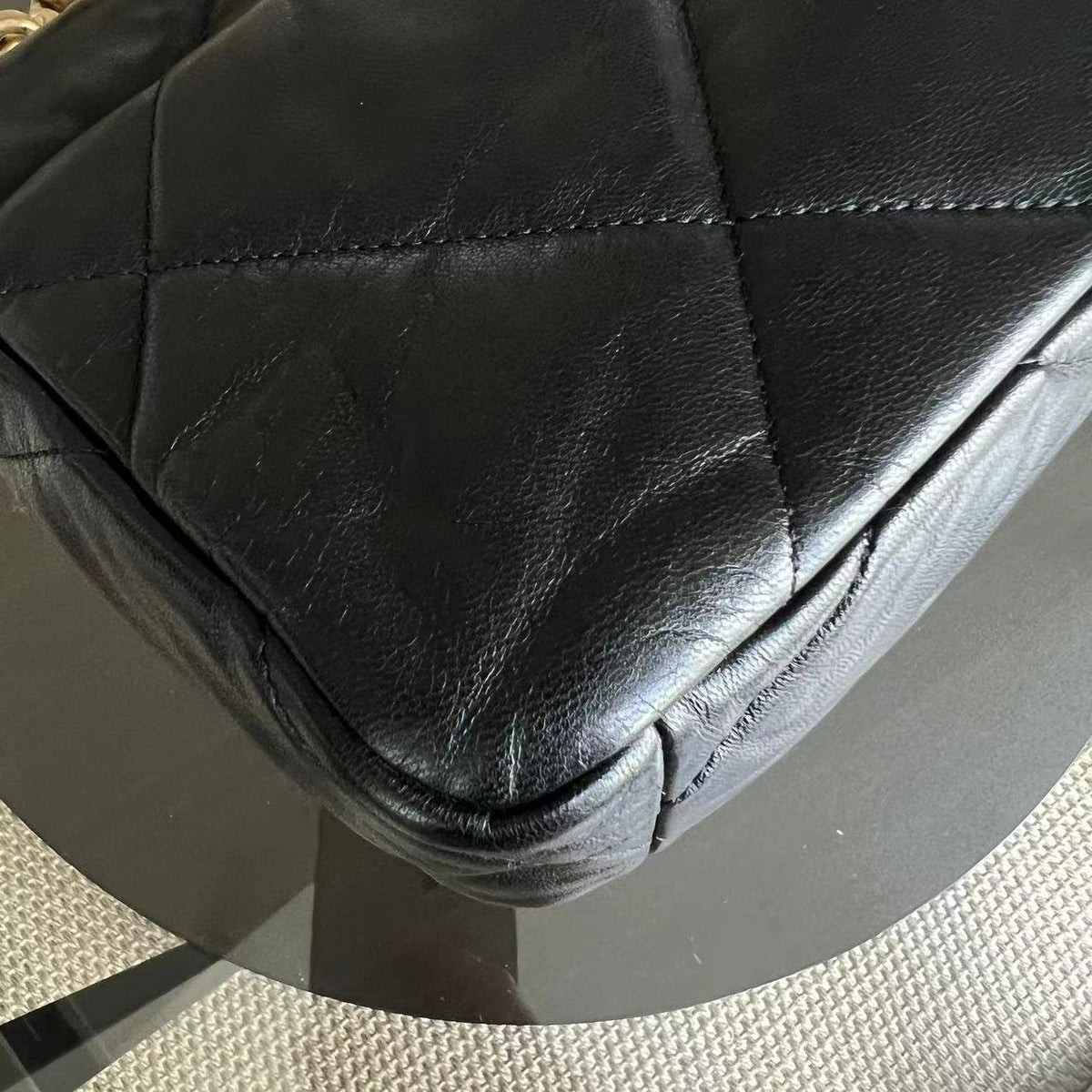 C19 Small 19 Bag Quilted Goatskin Black Two-Tone Hardware Series 30