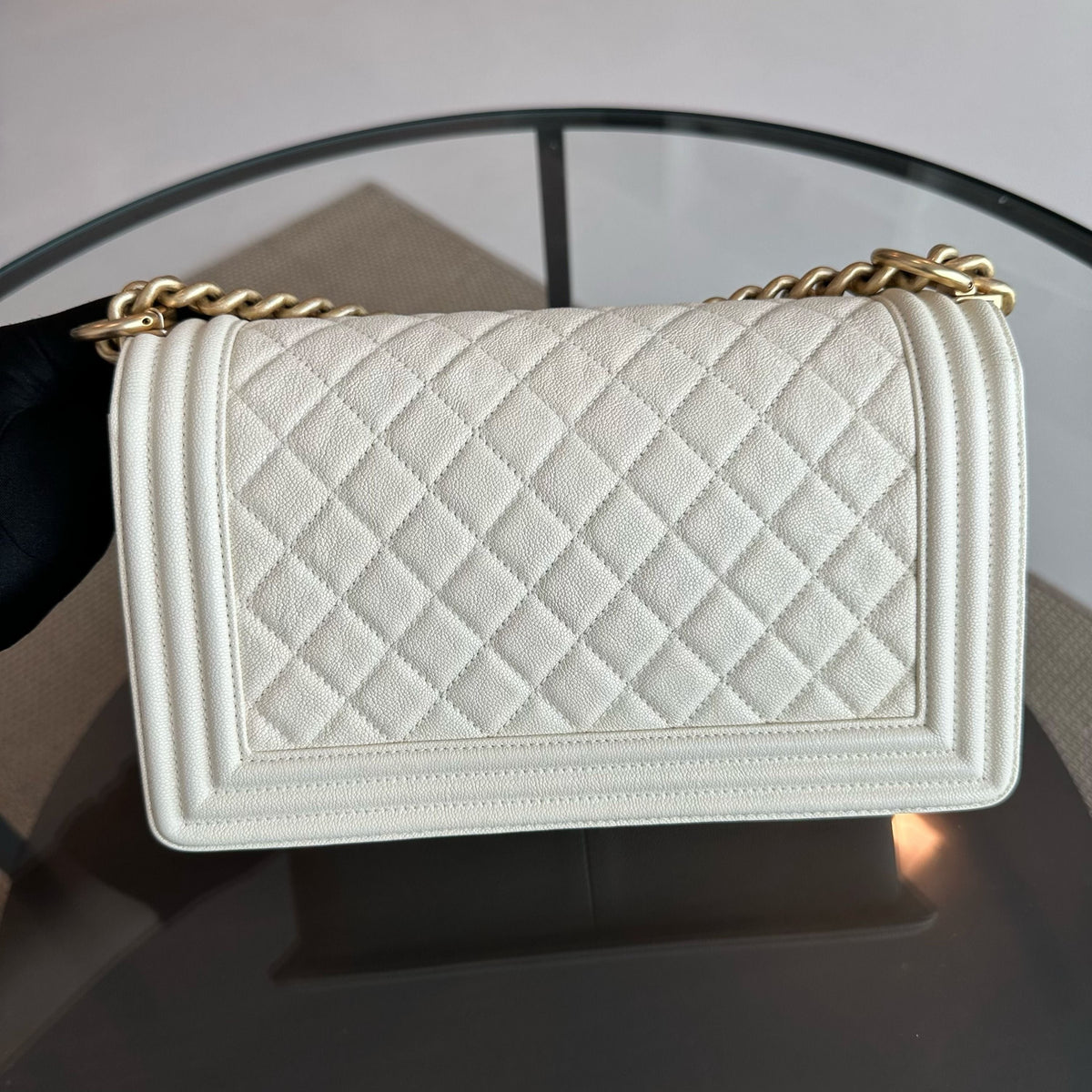 Caviar Boy Old Medium 25CM Quilted Leboy White GHW No 27