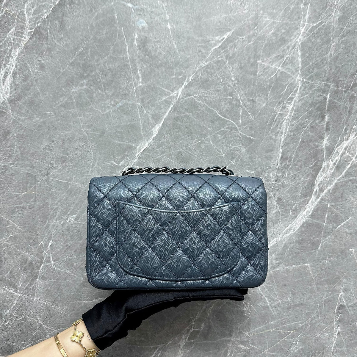 Caviar Classic Flap Mini Rectangular Dark Grey No23