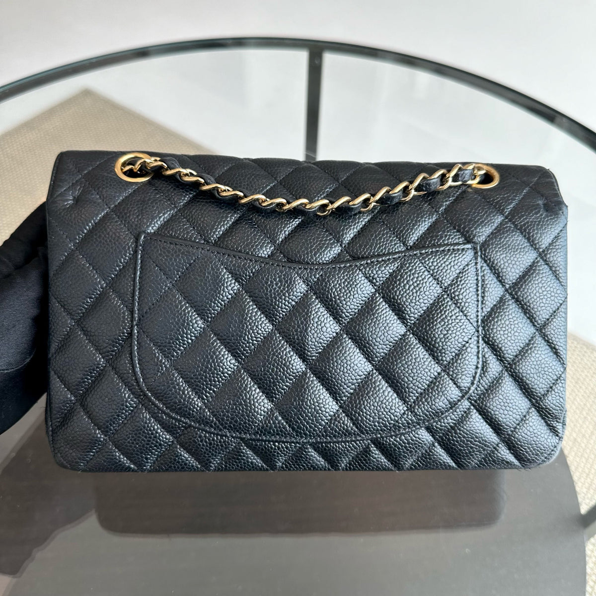 Caviar Classic Flap Quilted Calfskin Black GHW No 18