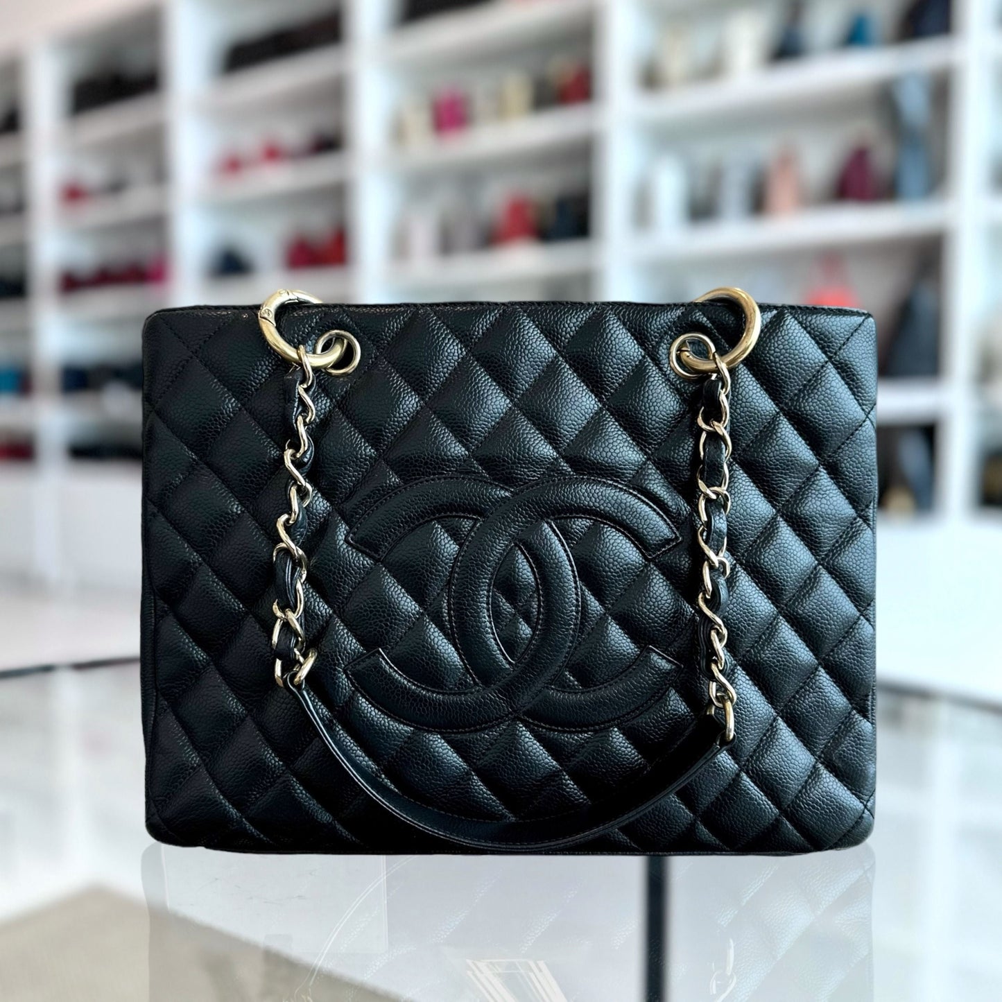 Caviar GST Grand Shopping Tote Quilted Black GHW No 12