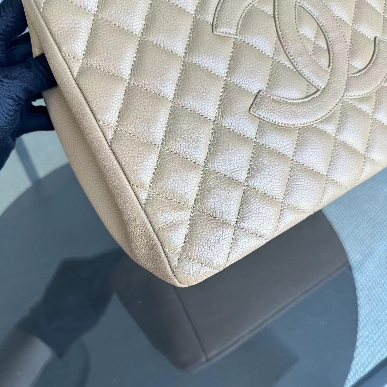 Caviar GST Grand Shopping Tote Quilted Calfskin Beige SHW No 12