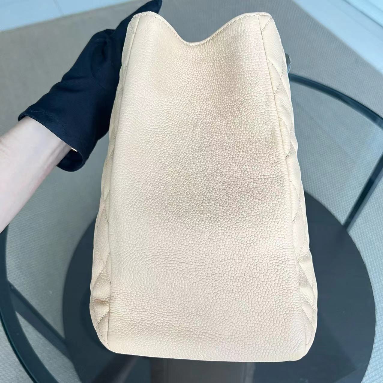 Caviar GST Grand Shopping Tote Quilted Calfskin Beige SHW No 15