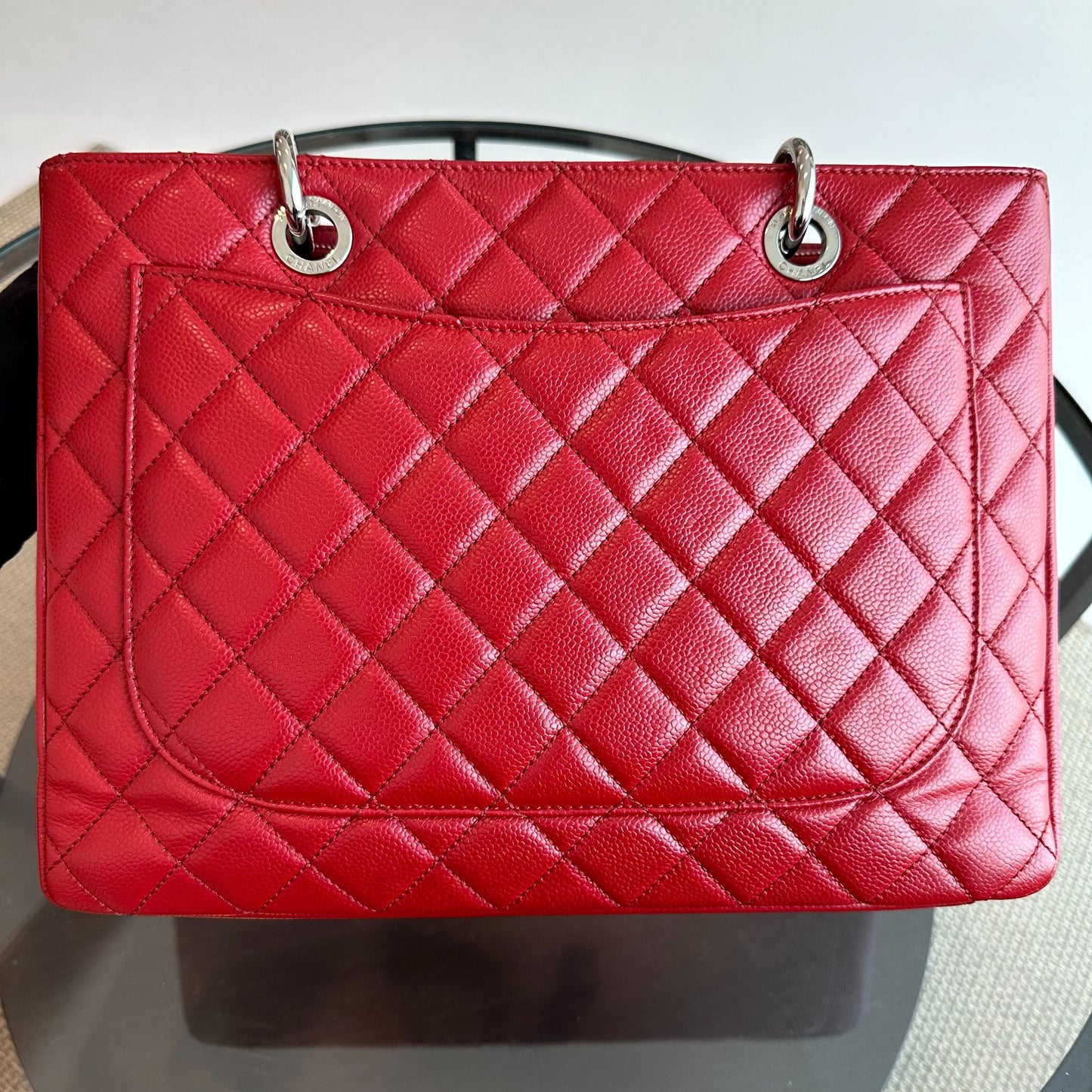 Caviar GST Grand Shopping Tote Quilted Calfskin Dark Red Burgundy No 17