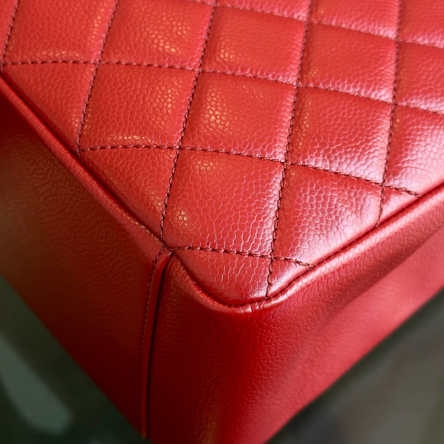 Caviar GST Grand Shopping Tote Quilted Calfskin Dark Red Burgundy No 17