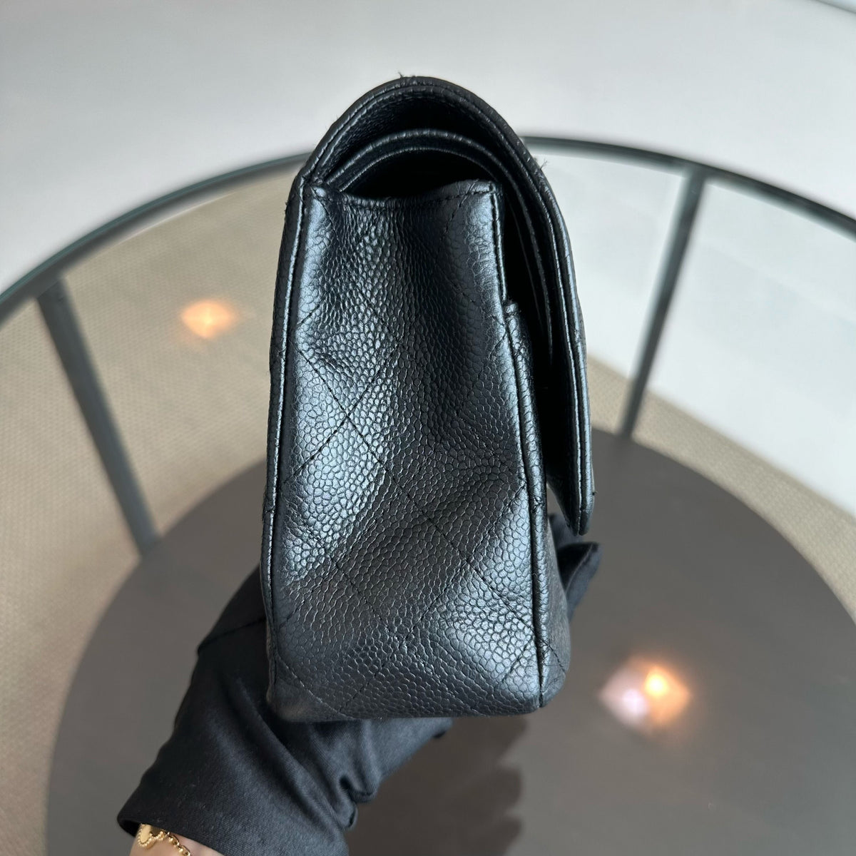 Caviar Double Flap Black SHW No 13