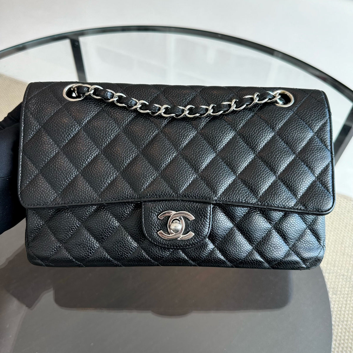 Caviar Quilted Calfskin Black SHW No 13