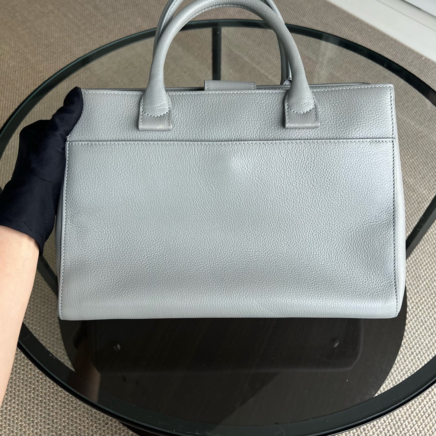Caviar Neo Executive Tote Bag Grey Gray Silver Hardware Series 23