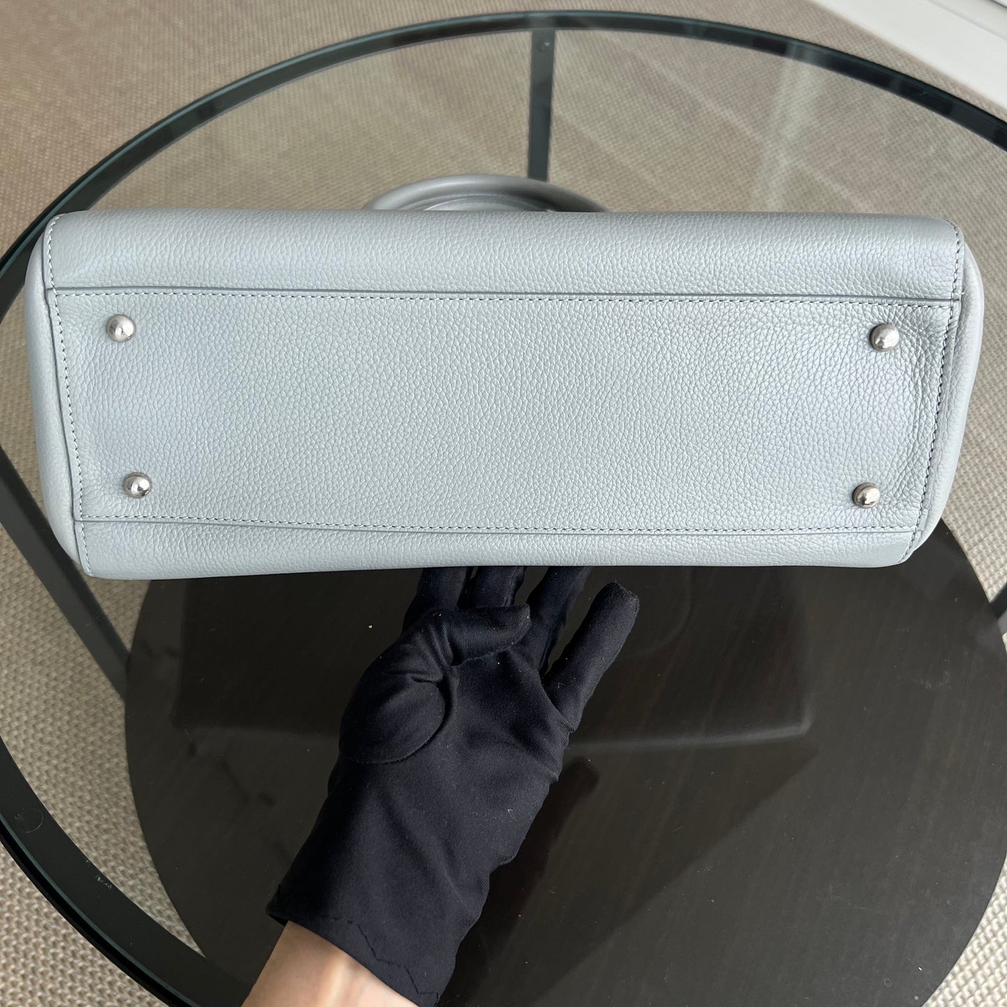 Caviar Neo Executive Tote Bag Grey Gray Silver Hardware Series 23